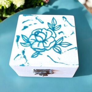 Handpainted Floral Trinket Box Jewelry Box with Surprise